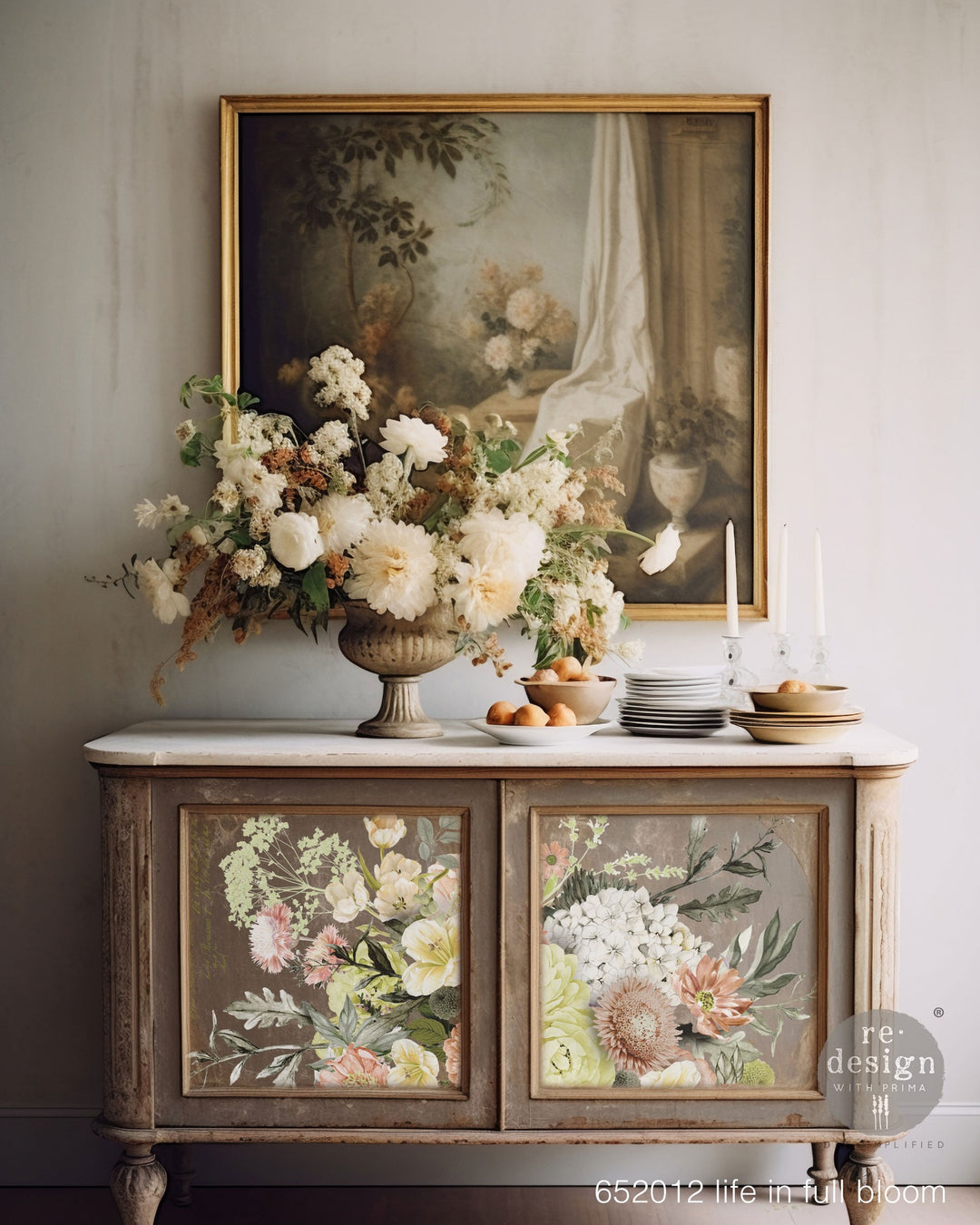 LIFE IN FULL BLOOM Redesign Transfer (60.96cm x 88.9cm) - Rustic Farmhouse Charm