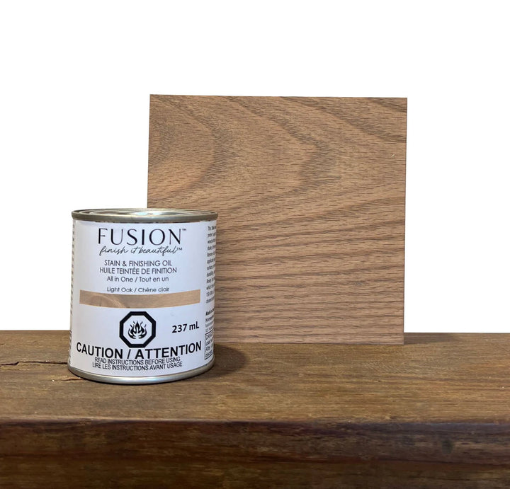 NEW! Fusion™ Stain & Finishing Oil - LIGHT OAK (237ml) - Rustic Farmhouse Charm