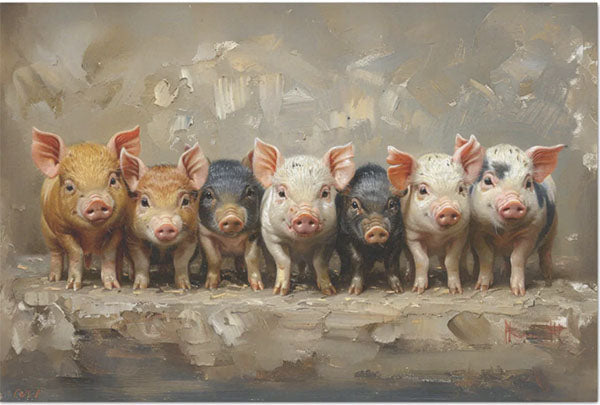 Decoupage Tissue Paper - Little Piggies in a Row (50.8cm x 76.2cm) - Rustic Farmhouse Charm