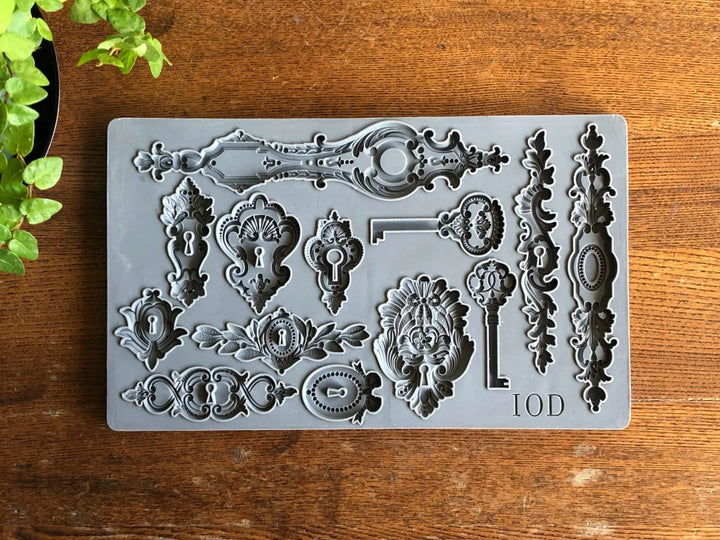 LOCK & KEY Mould by IOD (6"x10", 15.24cm x 25.4cm) - Rustic Farmhouse Charm