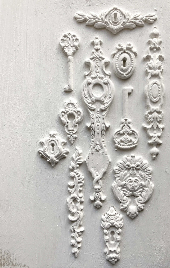 LOCK & KEY Mould by IOD (6"x10", 15.24cm x 25.4cm) - Rustic Farmhouse Charm