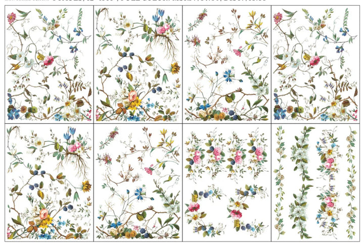 NEW! IOD Transfer Pad - LOST GARDEN (set of eight 12"x16" sheets) - Rustic Farmhouse Charm