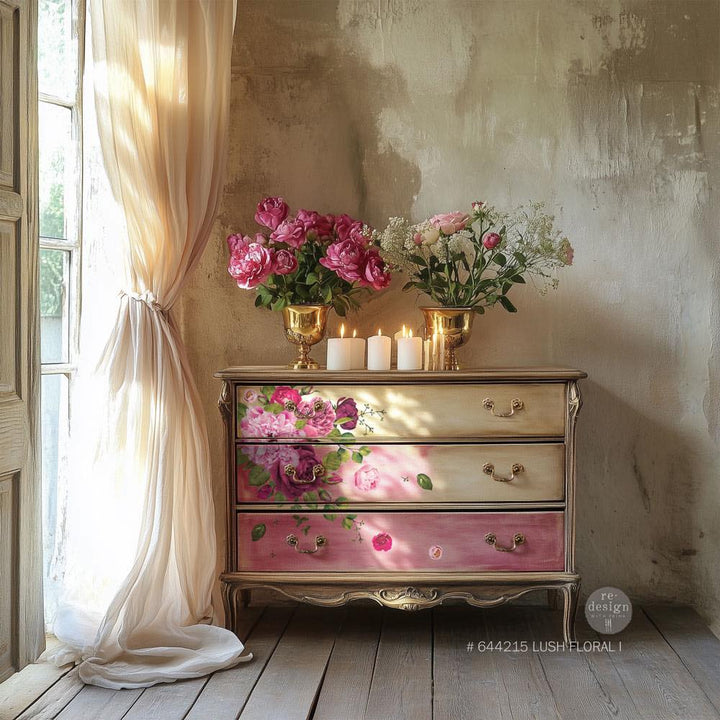 LUSH FLORAL I Redesign Transfer (116.84cm x 86.36cm) - Rustic Farmhouse Charm