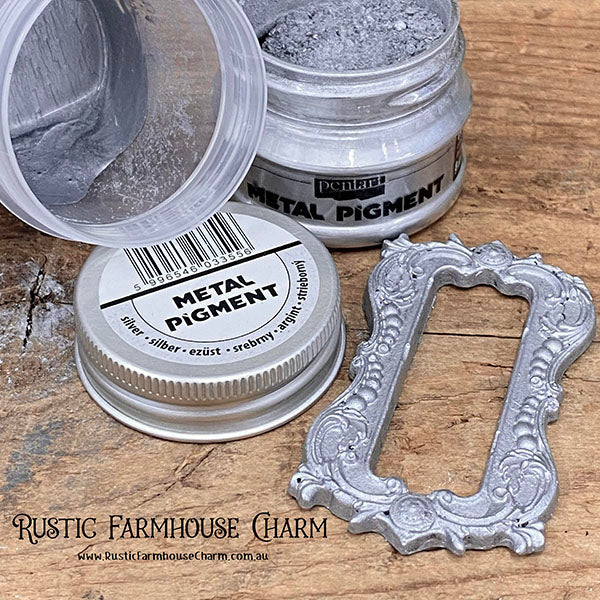 SILVER Metal Pigment Powder by Pentart 8g - Rustic Farmhouse Charm