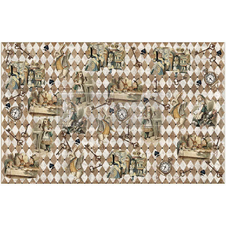 NEW! Redesign Decoupage Tissue Paper - MAD HATTER'S MUSE (48.26cm x 76.2cm) - Rustic Farmhouse Charm