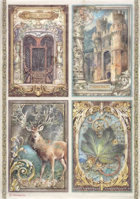 MAGIC FOREST CARDS Rice Paper by Stamperia (A4) - Rustic Farmhouse Charm