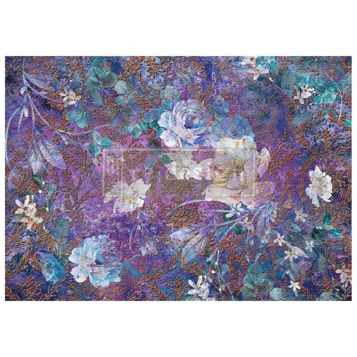 NEW! Redesign A1 Decoupage Fibre Paper - MAGICAL FLORAL (59.44cm x 84.07cm) - Rustic Farmhouse Charm