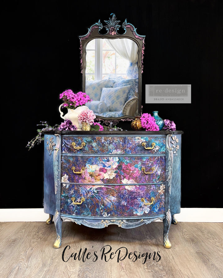 NEW! Redesign A1 Decoupage Fibre Paper - MAGICAL FLORAL (59.44cm x 84.07cm) - Rustic Farmhouse Charm