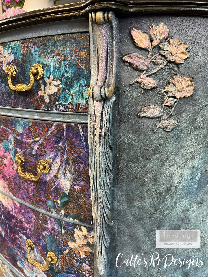 NEW! Redesign A1 Decoupage Fibre Paper - MAGICAL FLORAL (59.44cm x 84.07cm) - Rustic Farmhouse Charm