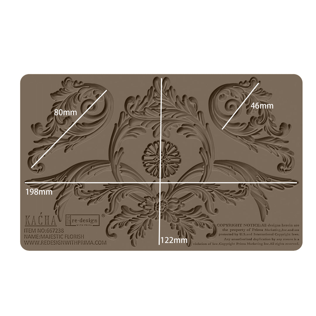 Redesign Mould - MAJESTIC FLOURISH by Kacha - Rustic Farmhouse Charm