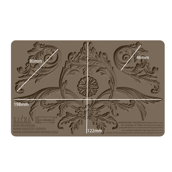 Redesign Mould - MAJESTIC FLOURISH by Kacha - Rustic Farmhouse Charm