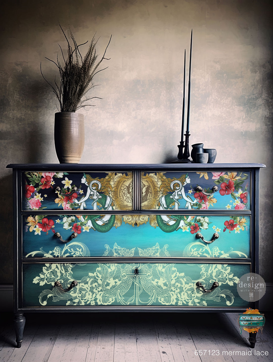 CECE MERMAID LACE Redesign Transfer (60.96cm x 88.9cm) - Rustic Farmhouse Charm