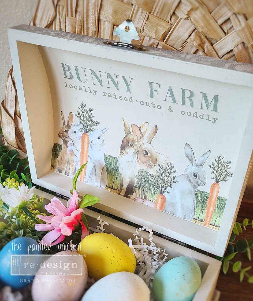 NEW! Redesign Middy Transfer - BLOSSOM BUNNIES (3 sheets, each 21.59cm x 27.94cm) - Rustic Farmhouse Charm