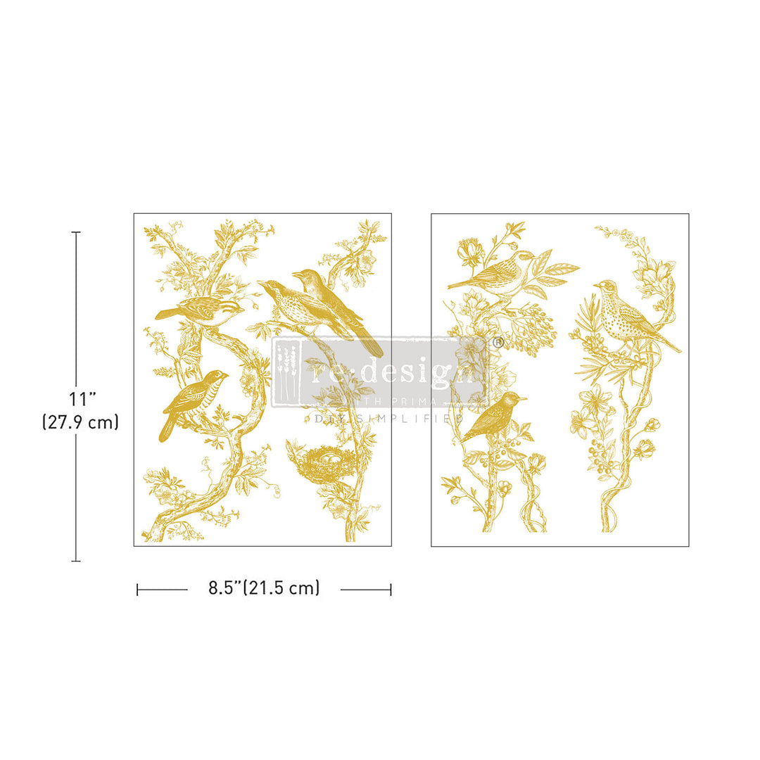 Redesign Middy Transfer - KACHA GOLDEN SERENADE (2 sheets, each 21.59cm x 27.94cm) - Rustic Farmhouse Charm