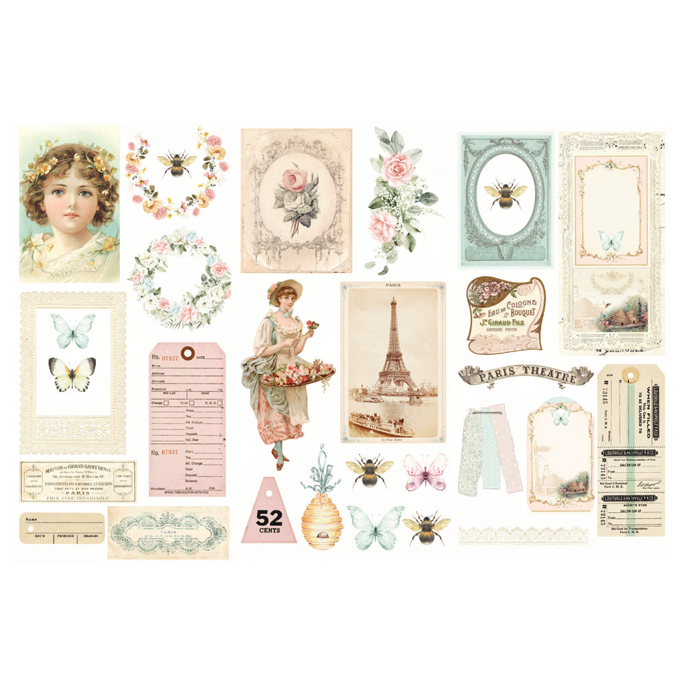 Prima Small Transfer - MIEL COLLECTION (3 sheets, each 15.24cm x 30.48cm) - Rustic Farmhouse Charm