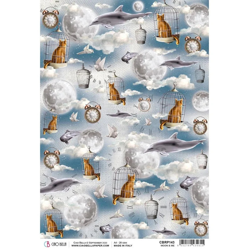 Ciao Bella Rice Paper - MOON & ME (A4) - Rustic Farmhouse Charm