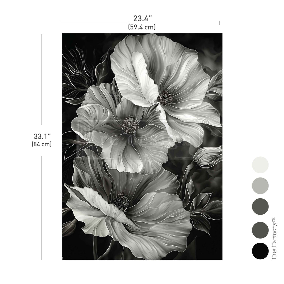 LIMITED! Redesign A1 Decoupage Fibre Paper - MOONLIGHT MATILIJA (59.44cm x 84.07cm) - Rustic Farmhouse Charm