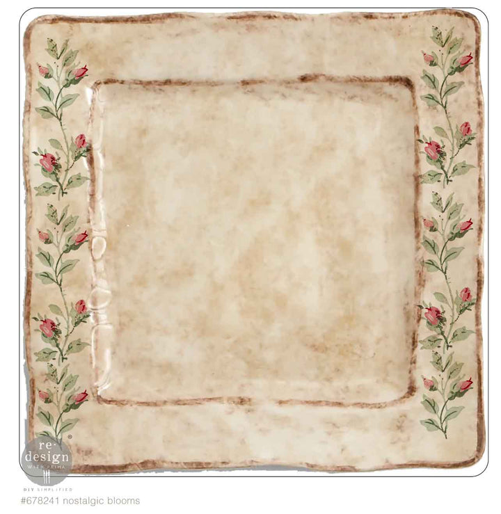 NEW! Redesign H20 Transfer - NOSTALGIC BLOOMS (2 sheets, each 21.59cm x 27.94cm) - Rustic Farmhouse Charm