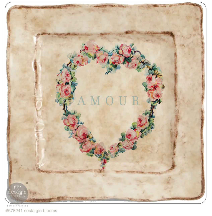 NEW! Redesign H20 Transfer - NOSTALGIC BLOOMS (2 sheets, each 21.59cm x 27.94cm) - Rustic Farmhouse Charm