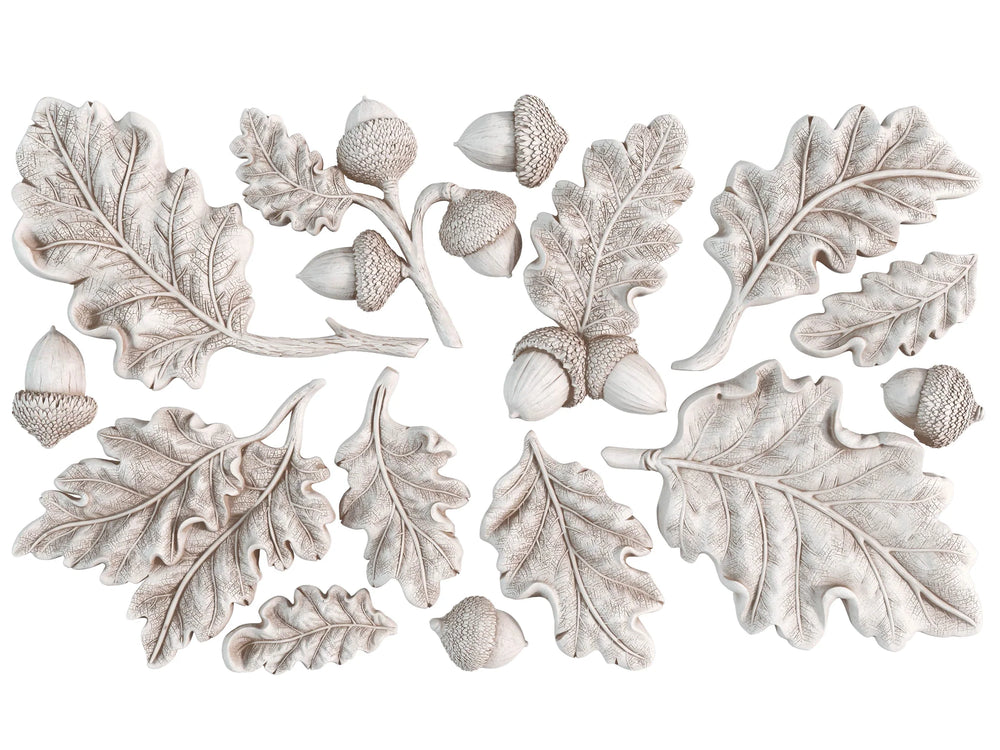 NEW! IOD Mould - OAK LEAVES & ACORNS (6"x10", 15.24cm x 25.4cm) - Rustic Farmhouse Charm