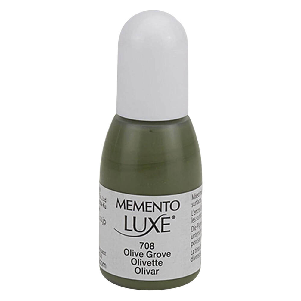 Tsukineko Memento Luxe Ink Refill - OLIVE GROVE (great for fabrics!) 15ml - Rustic Farmhouse Charm