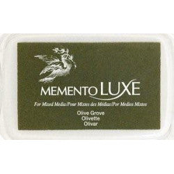 Tsukineko Memento Luxe Ink Pad - OLIVE GROVE (great for fabrics!) - Rustic Farmhouse Charm