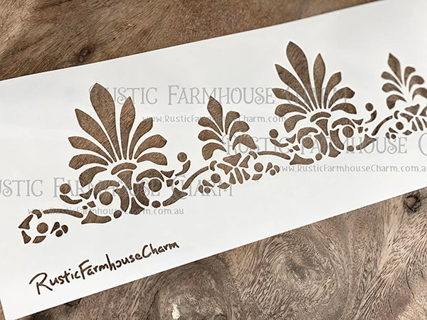 ORNAMENTAL BORDER Designer Stencil by Rustic Farmhouse Charm - Rustic Farmhouse Charm