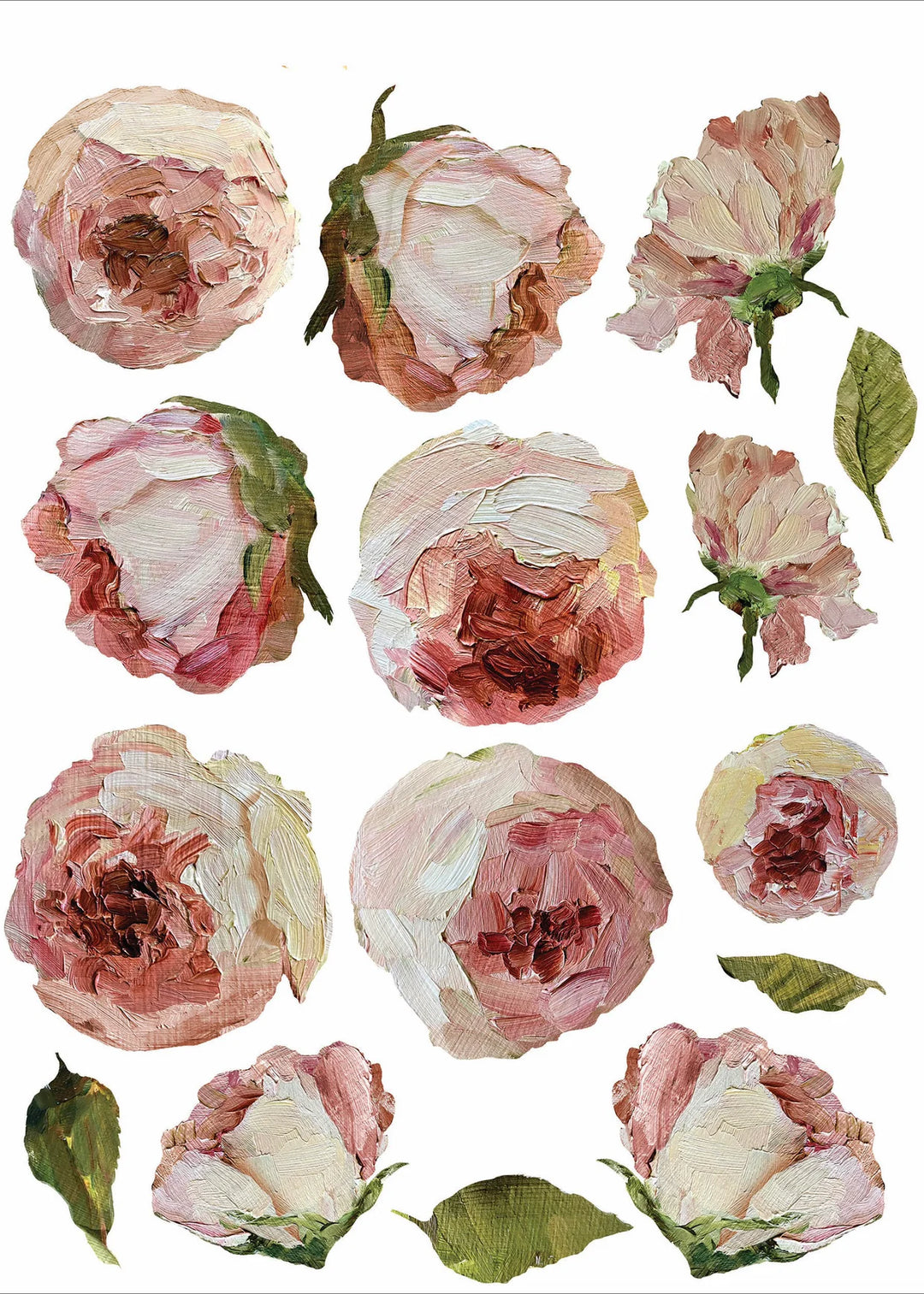 PAINTERLY FLORALS Transfer Pad by IOD (set of eight 12"x16" sheets) - Rustic Farmhouse Charm