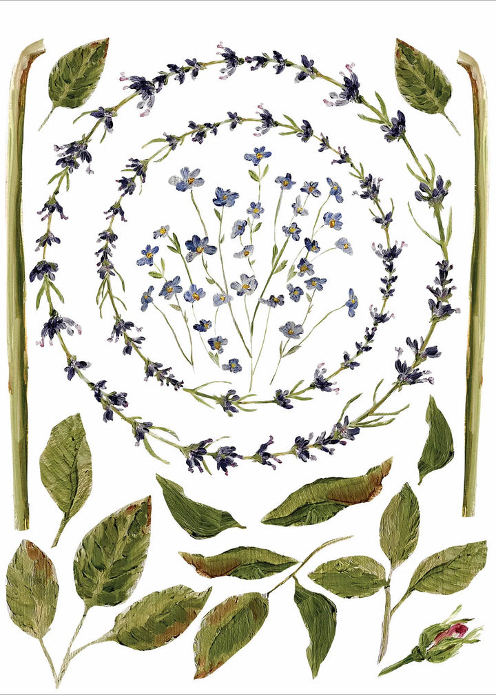 PAINTERLY FLORALS Transfer Pad by IOD (set of eight 12"x16" sheets) - Rustic Farmhouse Charm