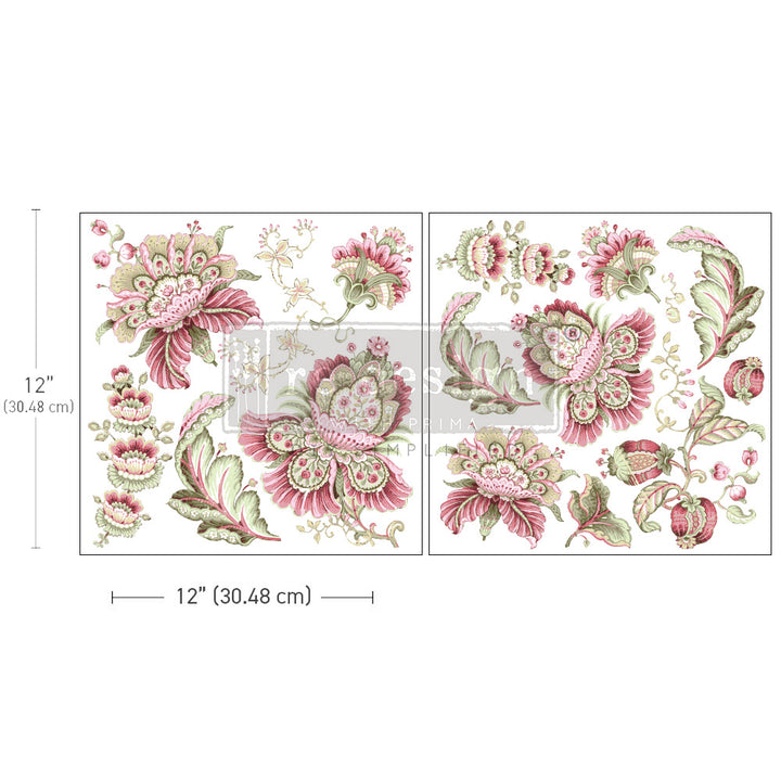 NEW! Redesign Maxi Transfer - PAISLEY LOVER (2 sheets, each 30.48cm x 30.48cm) - Rustic Farmhouse Charm