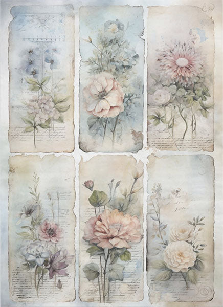 Decoupage Tissue Paper - Pastel Floral Collection (53.34cm x 73.66cm)