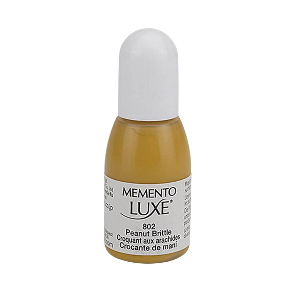 Tsukineko Memento Luxe Ink Refill - PEANUT BRITTLE (great for fabrics!) 15ml - Rustic Farmhouse Charm
