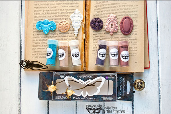 PEARLS & CRYSTALS Mica Powder Set by  Finnabair Prima - Rustic Farmhouse Charm