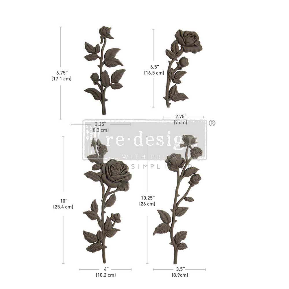 NEW! Redesign Décor Poly - PETALS IN HARMONY (4pcs) - Rustic Farmhouse Charm