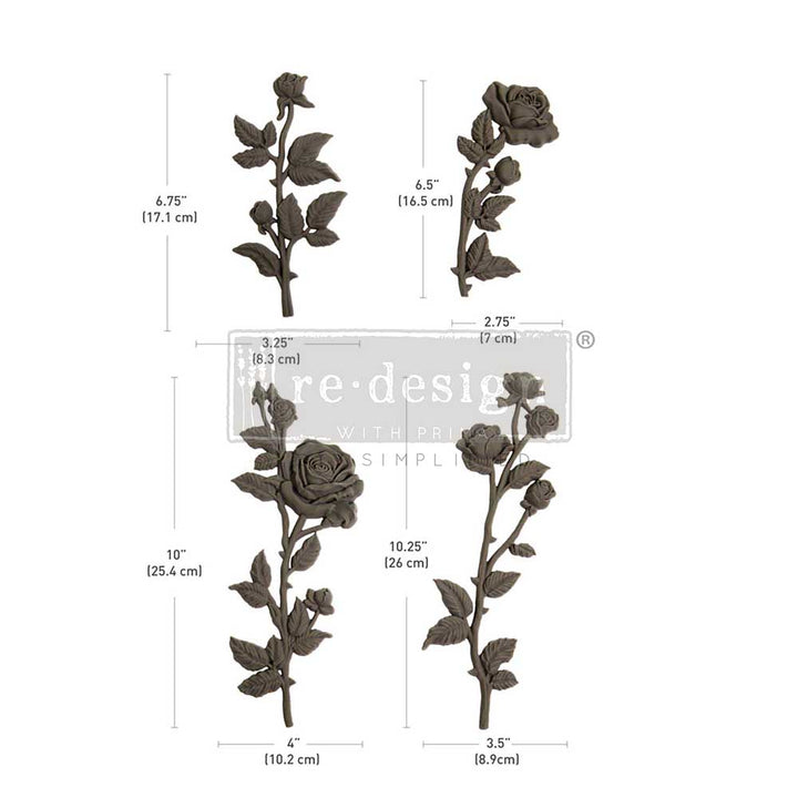 NEW! Redesign Décor Poly - PETALS IN HARMONY (4pcs) - Rustic Farmhouse Charm