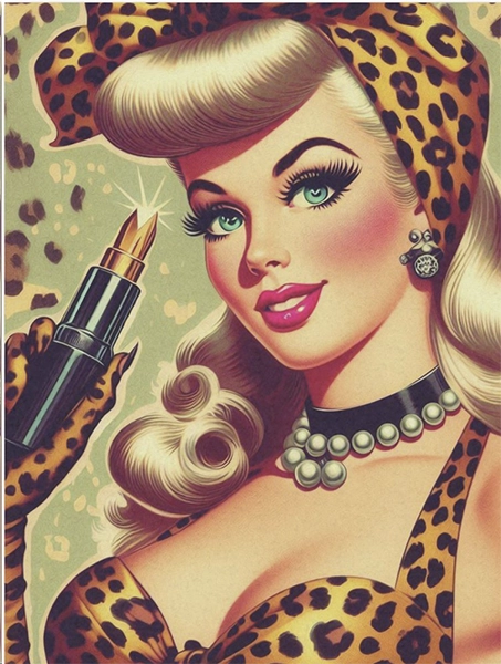 Decoupage Tissue Paper - Pin-Up Girl in Leopard Print (38.1cm x 50.8cm) - Rustic Farmhouse Charm