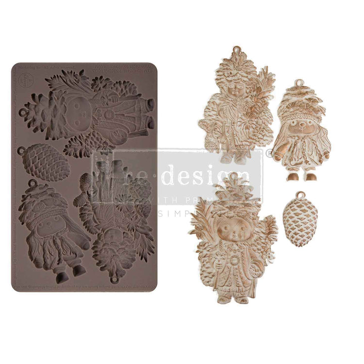 Redesign Mould - PINECONE DOLLS (5" x 8") - Rustic Farmhouse Charm
