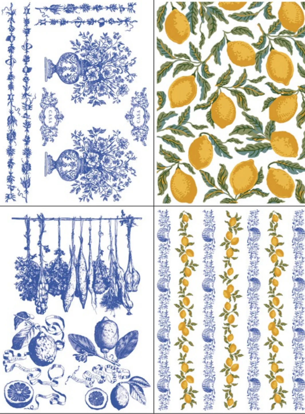 NEW! IOD Paint Inlay - PORTOFINO (set of eight 12"x16" sheets) - Rustic Farmhouse Charm