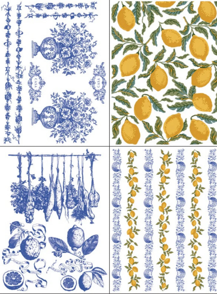 NEW! IOD Paint Inlay - PORTOFINO (set of eight 12"x16" sheets) - Rustic Farmhouse Charm