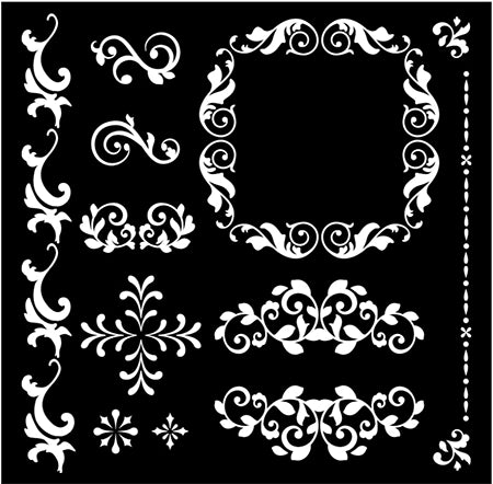 PRECIOUS FRAMES Stencil by Stamperia (18cm x 18cm) - Rustic Farmhouse Charm