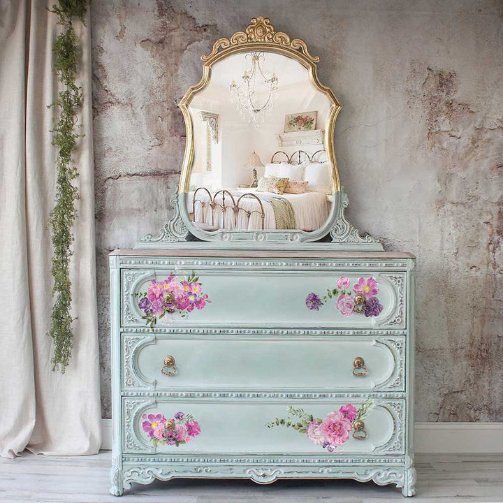 PURPLE BLOSSOM Redesign Middy Transfer (3 sheets, each 21.59cm x 27.94cm) - Rustic Farmhouse Charm