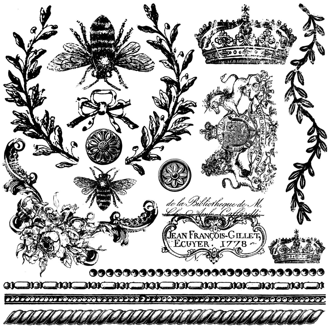 QUEEN BEE Stamp by IOD (12"x12", 30.48cm x 30.48cm) - Rustic Farmhouse Charm
