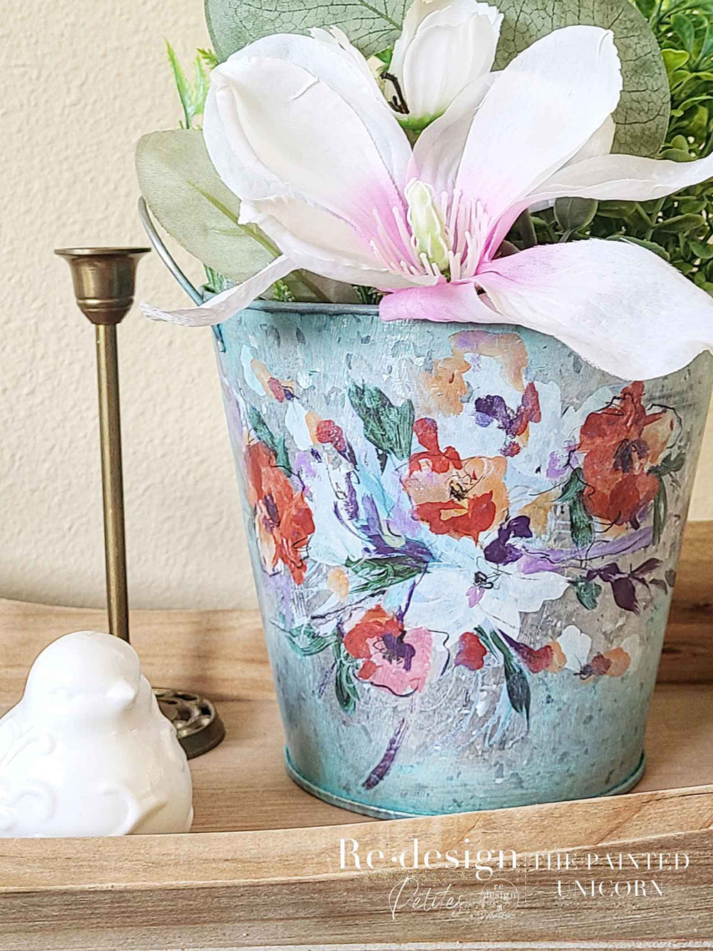 Redesign H20 Transfer - RADIANT BLOOMS (2 sheets, each 21.59cm x 27.94cm) - Rustic Farmhouse Charm