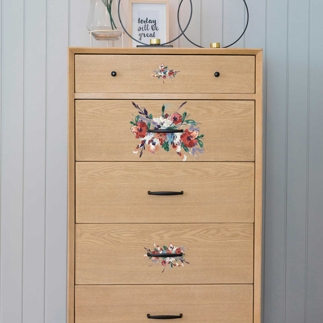 Redesign H20 Transfer - RADIANT BLOOMS (2 sheets, each 21.59cm x 27.94cm) - Rustic Farmhouse Charm