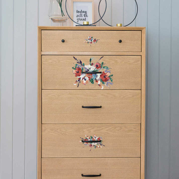 Redesign H20 Transfer - RADIANT BLOOMS (2 sheets, each 21.59cm x 27.94cm) - Rustic Farmhouse Charm