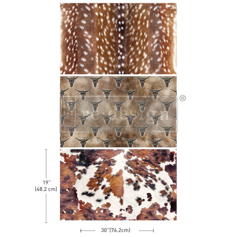 NEW! Redesign Decoupage Tissue Paper Pack - RANCH ROAMERS (3 sheets, each 49.53cm x 76.2cm) - Rustic Farmhouse Charm
