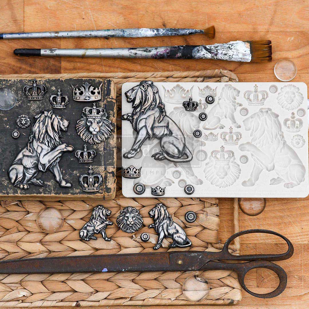 NEW! REGAL LIONS Mould by Finnabair - Rustic Farmhouse Charm