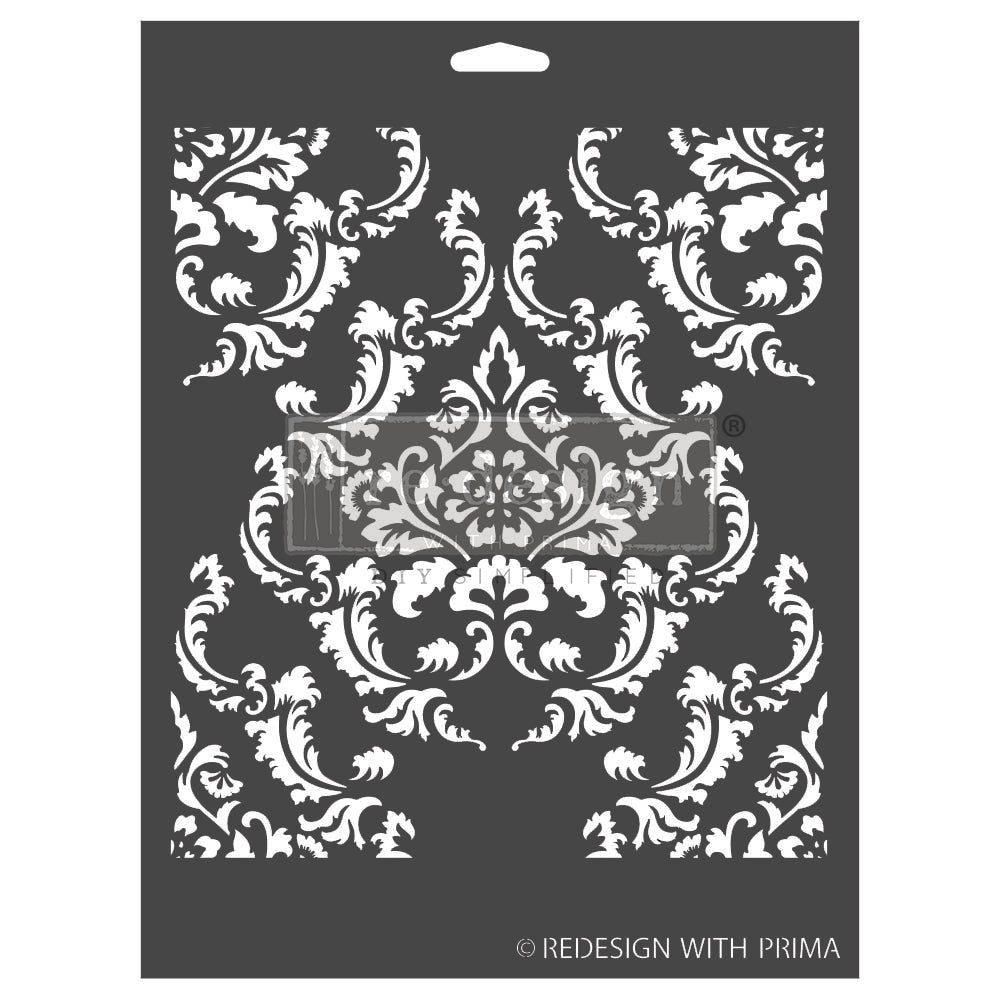 NEW! Redesign 3D Stencil - REGAL STRAIE (22.86cm x 30.48cm) - Rustic Farmhouse Charm