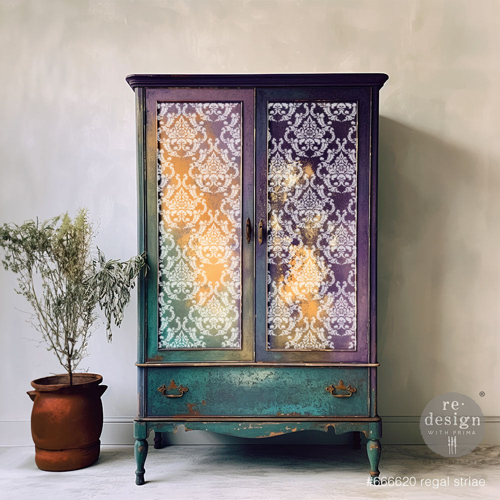 NEW! Redesign 3D Stencil - REGAL STRAIE (22.86cm x 30.48cm) - Rustic Farmhouse Charm