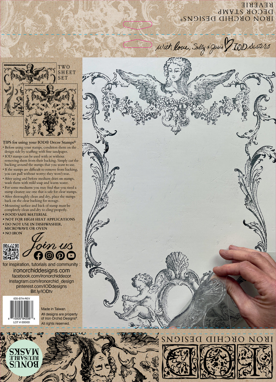 REVERIE Stamp by IOD (12"x12", 30.48cm x 30.48cm) - Rustic Farmhouse Charm